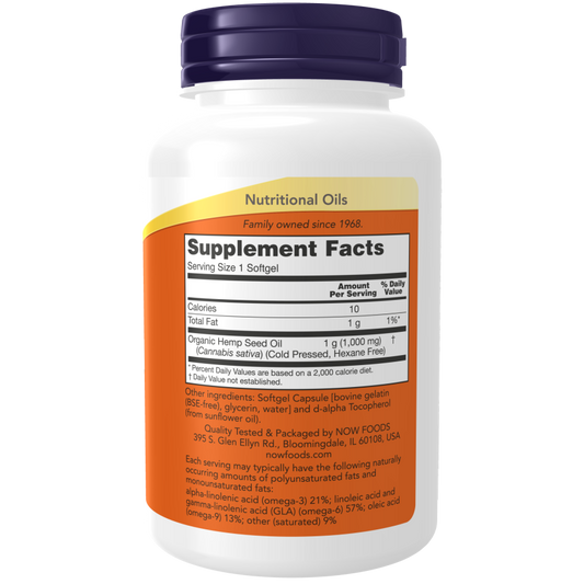Hemp Seed Oil 1000 mg Softgels-Nutritional Oils-AlchePharma
