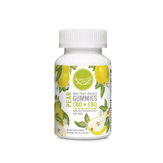 Wyld CBD Real-Fruit Infused Pear CBD + CBG Gummies.