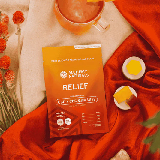 Relief CBD+CBG Gummies Ginger mango 60 Count