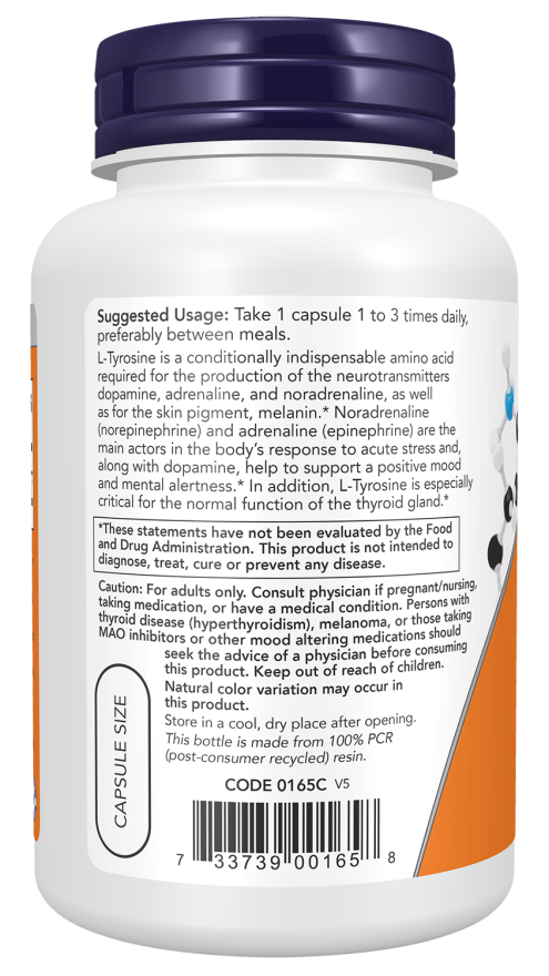 L-Tyrosine 750 mg, Extra Strength Capsules