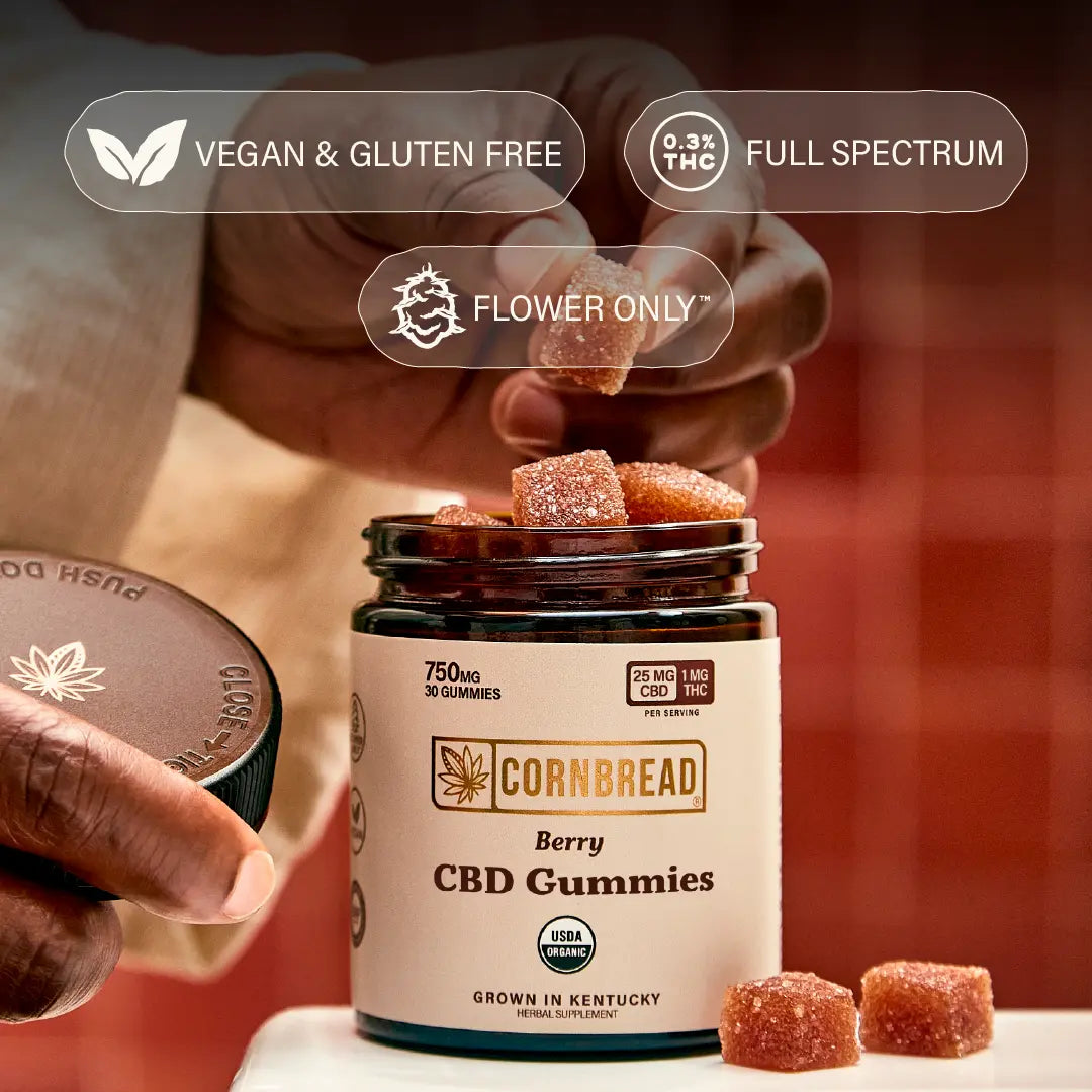 CBD Gummies 50mgCBD/2mgTHC - Cornbread Hemp 2 Servings