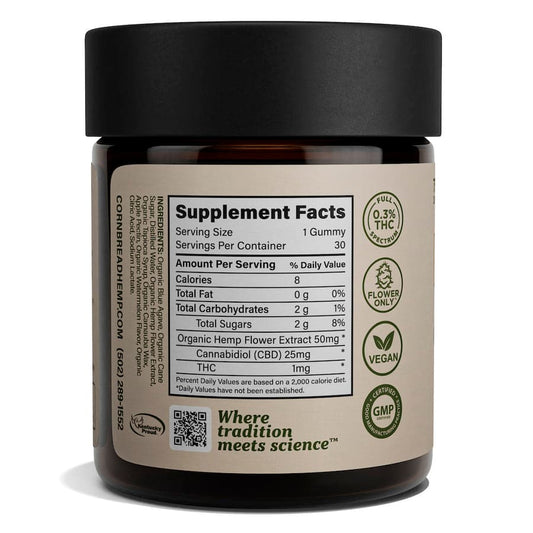 Cornbread Hemp, CBD Gummies, Berry, Full Spectrum, 30ct, 30mg THC + 750mg CBD