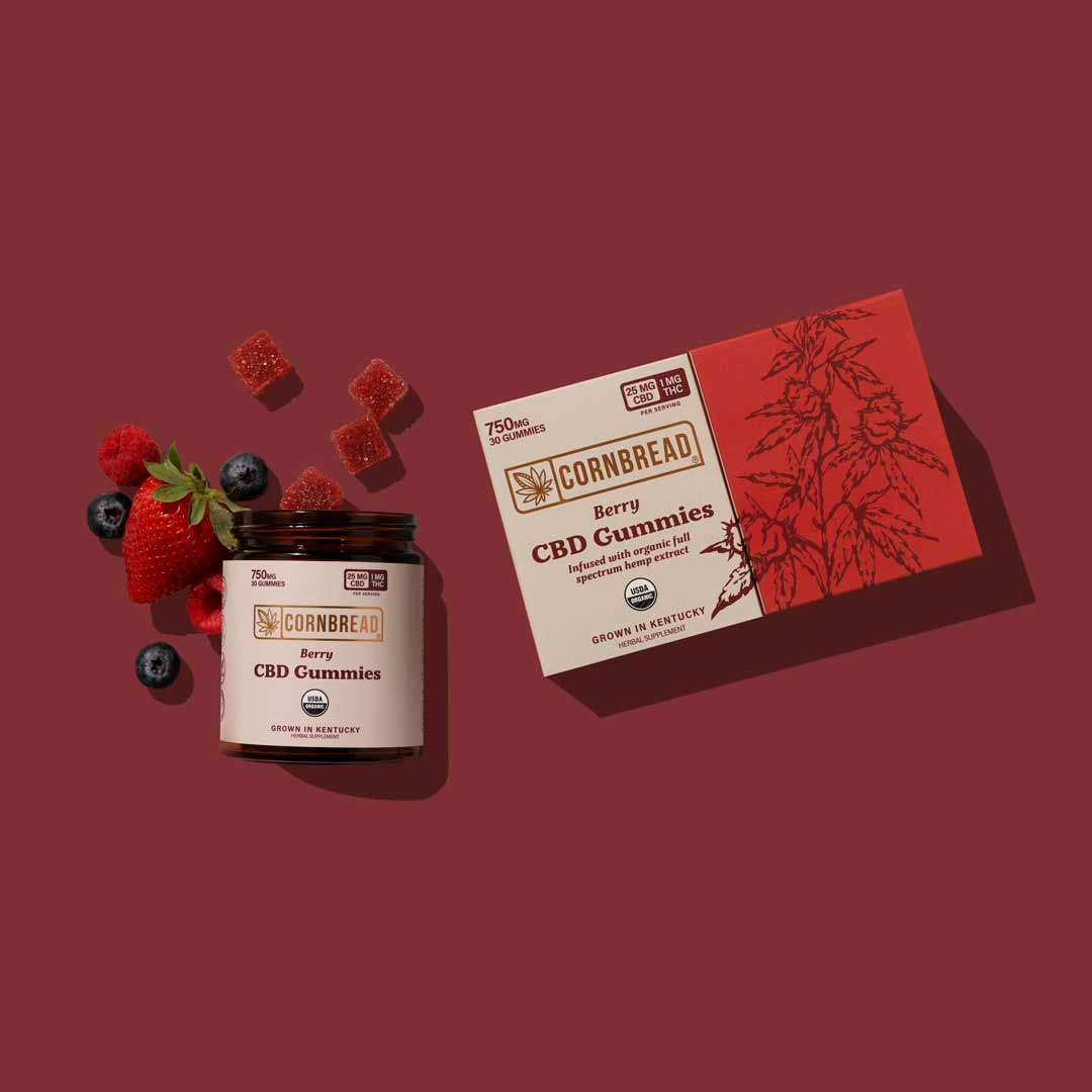 Cornbread Hemp, CBD Gummies, Berry, Full Spectrum, 30ct, 30mg THC + 750mg CBD