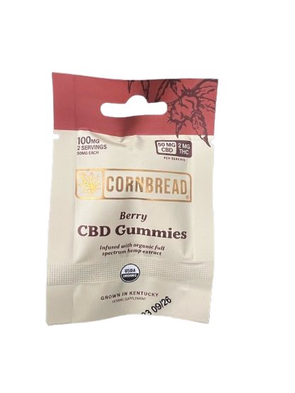 CBD Gummies 50mgCBD/2mgTHC - Cornbread Hemp 2 Servings