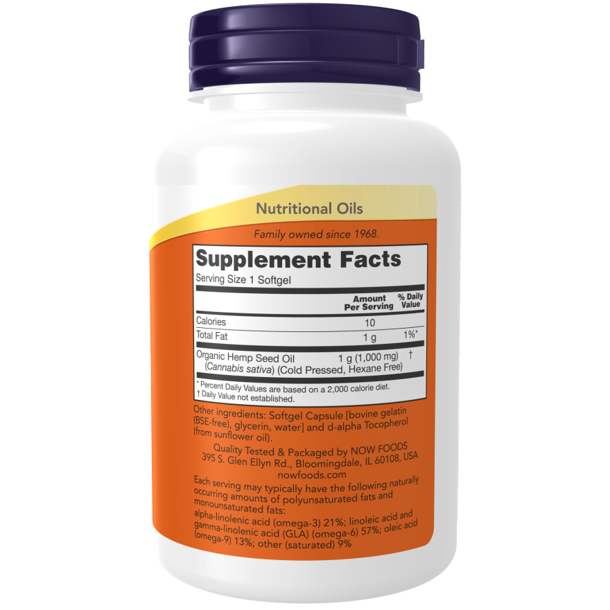 Hemp Seed Oil 1000 mg Softgels-Nutritional Oils-AlchePharma