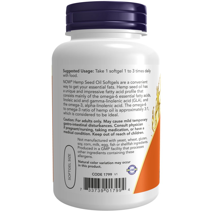 Hemp Seed Oil 1000 mg Softgels-Nutritional Oils-AlchePharma