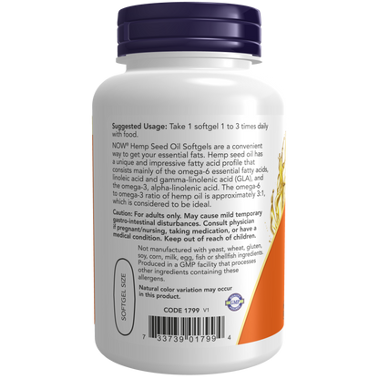Hemp Seed Oil 1000 mg Softgels-Nutritional Oils-AlchePharma