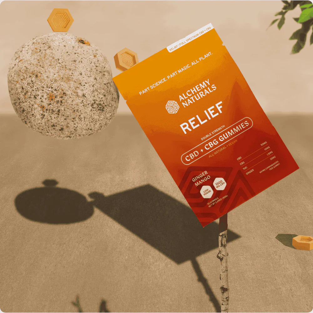 Relief CBD+CBG Gummies Ginger mango 60 Count