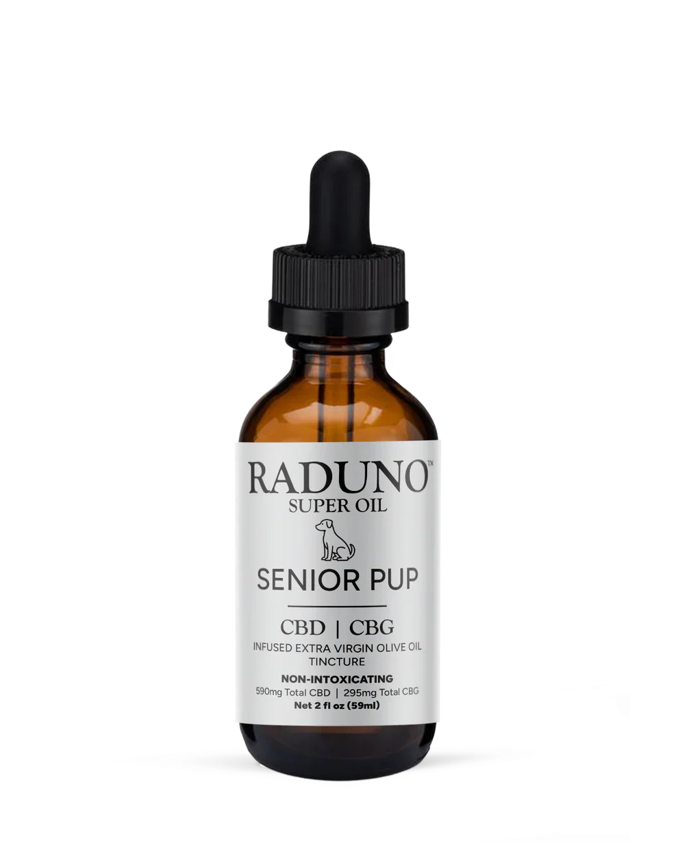 SENIOR PUP - CBD | CBN Infused Extra Virgin Olive Oil Tincture For Pets - 2 Fl. Oz.