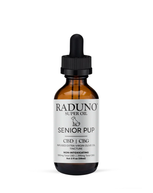 SENIOR PUP - CBD | CBN Infused Extra Virgin Olive Oil Tincture For Pets - 2 Fl. Oz.
