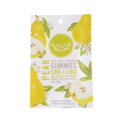 Wyld CBD Real-Fruit Infused Pear CBD + CBG Gummies.