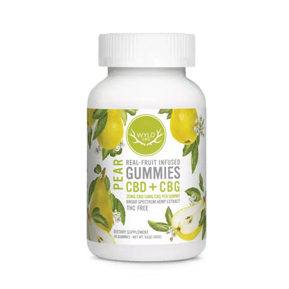 Wyld CBD Real-Fruit Infused Pear CBD + CBG Gummies.