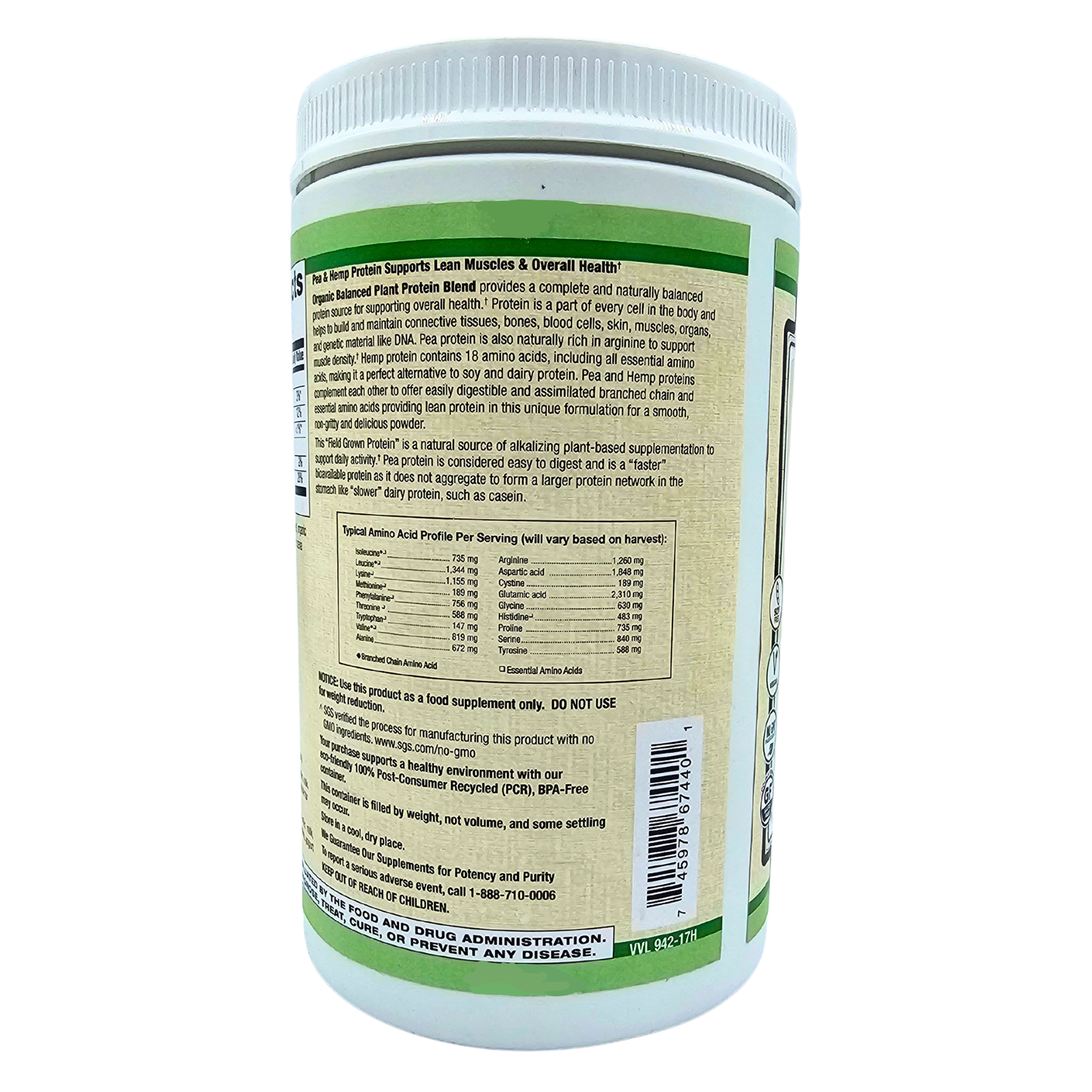 Balanced Plant Protein Blend - Organic, Soy Free, Vanilla - 13.8 Oz.