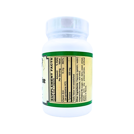L-Tyrosine - 500 mg Capsules w/B-6
