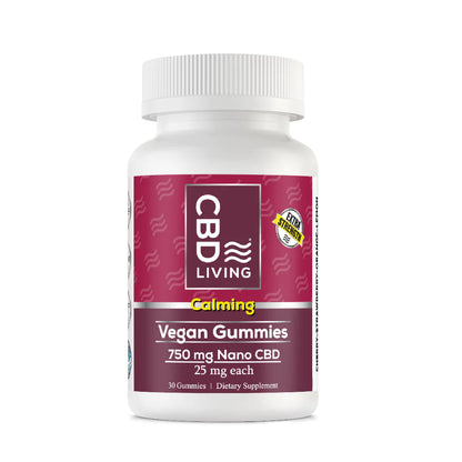 Calming CBD Gummies - 750 mg Nano CBD Per Bottle/25 mg Per Gummy - 30 Gummies