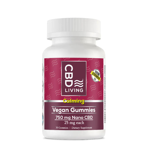 Calming CBD Gummies - 750 mg Nano CBD Per Bottle/25 mg Per Gummy - 30 Gummies